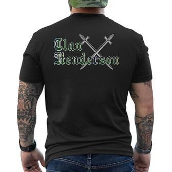 Clan Henderson Surname Last Name Scottish Tartan Funny Last Name Designs Funny Gifts Mens Back Print T-shirt | Mazezy