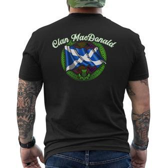 Clan Macdonald Tartan Scottish Last Name Scotland Flag Funny Last Name Designs Funny Gifts Mens Back Print T-shirt | Mazezy