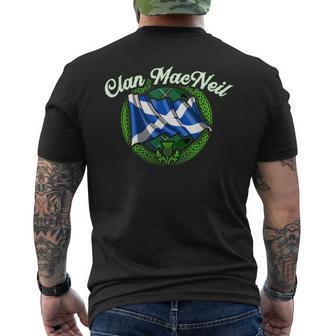 Clan Macneil Tartan Scottish Last Name Scotland Flag Funny Last Name Designs Funny Gifts Mens Back Print T-shirt | Mazezy
