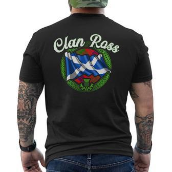 Clan Ross Tartan Scottish Last Name Scotland Flag Funny Last Name Designs Funny Gifts Mens Back Print T-shirt | Mazezy DE