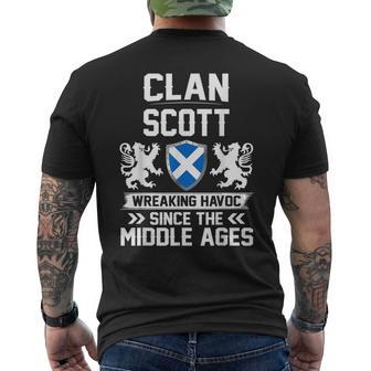 Clan Scott Scottish Family Clan Scotland Wreaking Havoc T18 Scott Funny Gifts Mens Back Print T-shirt | Mazezy