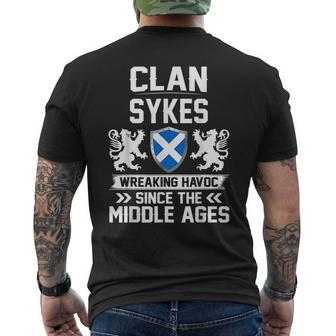 Clan Sykes Scottish Family Clan Scotland Wreaking Havoc T18 Mens Back Print T-shirt | Mazezy