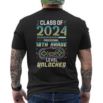 Class Of 2024 Gaming 12Th Grade Level Unlocked Senior Men's Back Print T-shirt | Mazezy