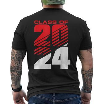 Class Of 2024 High School Senior Graduation Red Sports Style Men's T-shirt Back Print