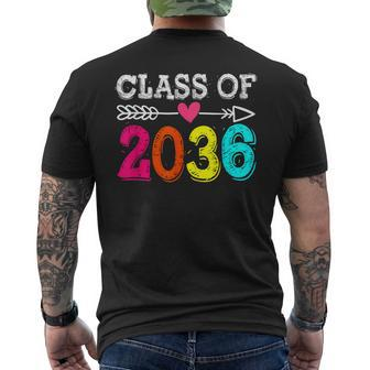 Class Of 2036 Grow With Me First Day Of School Graduation Men's T-shirt Back Print | Mazezy