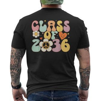 Class Of 2036 Hippie Peace Grow Me Kindergarten To Graduate Mens Back Print T-shirt - Seseable