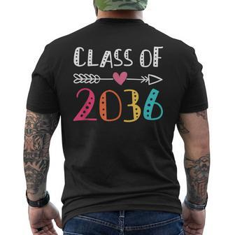 Class Of 2036 Kindergarten Pre K Grow With Me Graduation Mens Back Print T-shirt - Seseable