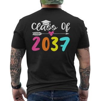 Class Of 2037 Grow With Me Graduation First Day Of School Men's T-shirt Back Print | Mazezy