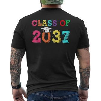 Class Of 2037 Pre K Graduate Preschool Graduation Men's T-shirt Back Print - Seseable