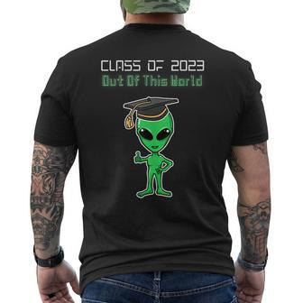 Class Of 2023 Graduation Alien Graduate Funny Grad Sci Fi Mens Back Print T-shirt | Mazezy