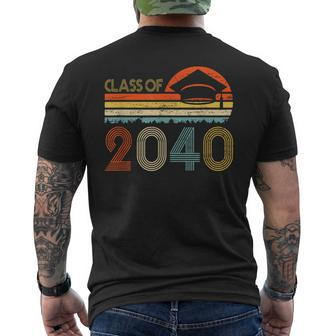 Class Of 2040 Grow With Me Pre-K Graduate Vintage Retro Mens Back Print T-shirt | Mazezy