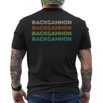 Classic 70'S Vintage Style Backgammon Men's T-shirt Back Print | Mazezy