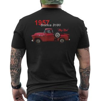 Classic Cars Vintage Trucks Red Pick Up Truck Series 3100 Mens Back Print T-shirt | Mazezy