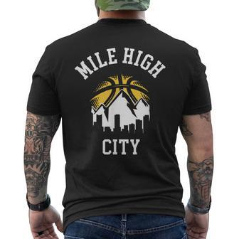 Classic Denver Colorado Mile - High Denver City Mens Back Print T-shirt - Seseable