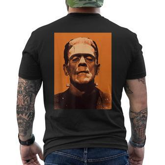 Classic Halloween Monster Frankenstein Vintage Horror Orange Men's T-shirt Back Print - Monsterry UK