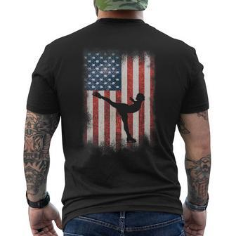 Classic Retro Usa American Flag Figure Skater Skating Usa Funny Gifts Mens Back Print T-shirt | Mazezy