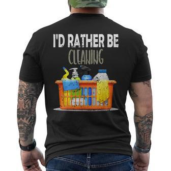 Cleaning Lady Id Rather Be Cleaning Housekeeper Mens Back Print T-shirt - Thegiftio UK