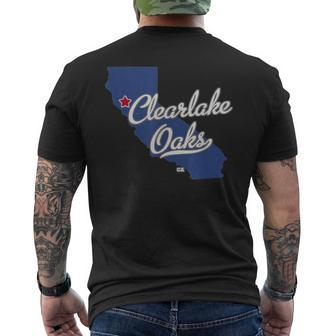 Clearlake Oaks California Ca Map Men's T-shirt Back Print | Mazezy