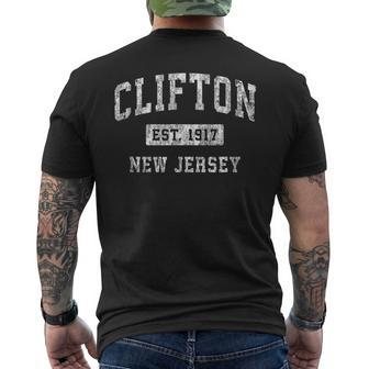 Clifton New Jersey Nj Vintage Established Sports Men's T-shirt Back Print | Mazezy