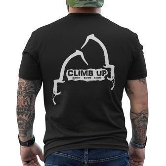 Climb Up Ice Tools Climbing Elevate Expand Ascend Men's T-shirt Back Print | Mazezy