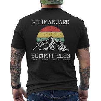 Climbed Kilimanjaro Summit 2023 Hike Tanzania Hiking Retro Men's T-shirt Back Print - Seseable