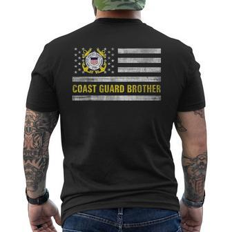 Coast Guard Brother With American Flag Gift For Veteran Day Veteran Funny Gifts Mens Back Print T-shirt | Mazezy