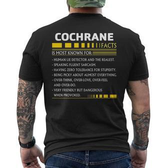 Cochrane Name Gift Cochrane Facts Mens Back Print T-shirt - Seseable