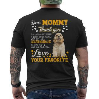 Cocker Spaniel Dear Mommy Thank You For Being My Mommy Mens Back Print T-shirt - Monsterry DE