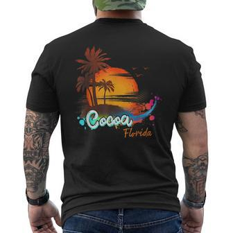 Cocoa Florida Beach Summer Vacation Palm Trees Sunset Men Florida Gifts & Merchandise Funny Gifts Mens Back Print T-shirt | Mazezy CA