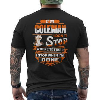 Coleman Name Gift Im Coleman Mens Back Print T-shirt - Seseable