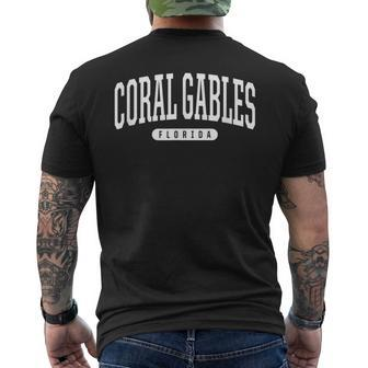 College Style Coral Gables Florida Souvenir Men's T-shirt Back Print | Mazezy