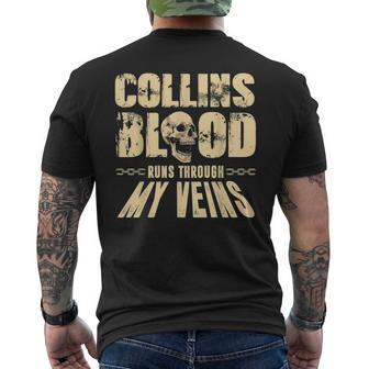 Collins Blood Runs Through My Veins Customized Men's T-shirt Back Print - Seseable