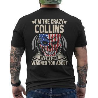 Collins Name Gift Im The Crazy Collins Mens Back Print T-shirt - Seseable