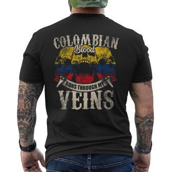Colombian Blood Runs Through My Veins Men's T-shirt Back Print - Seseable