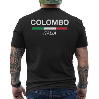 Colombo Italian Name Italy Flag Italia Family Surname Mens Back Print T-shirt | Mazezy