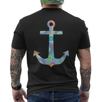 Colorful Anchor Cute Summer Sea And Beach Lover Nautical Mens Back Print T-shirt | Mazezy