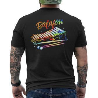 Colorful Balafon West African Music Instrument Men's T-shirt Back Print | Mazezy