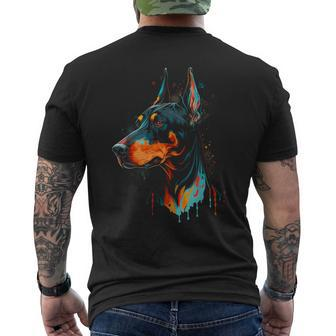 Colorful Doberman Pinscher For Dog Owners Men's T-shirt Back Print - Thegiftio UK