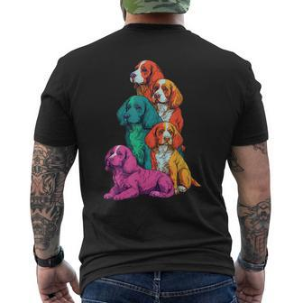 Colorful Lgbt Pride Brittany Dog Pile Mens Back Print T-shirt | Mazezy