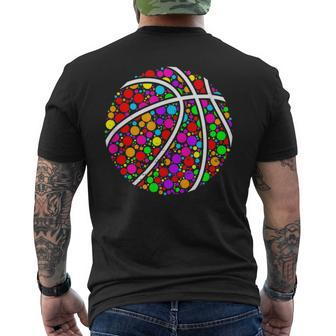 Colorful Polka Dot Basketball Ball Basketball Dot Day Men's T-shirt Back Print - Monsterry DE