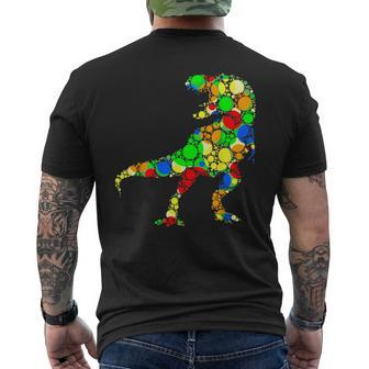 Colorful Polka Dot T Rex Dinosaur International Dot Day Men's T-shirt Back Print - Monsterry DE