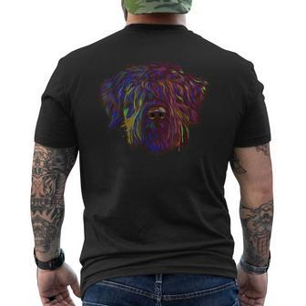 Colorful Splash Dog Bouvier Des Flandres Men's T-shirt Back Print | Mazezy