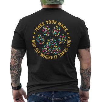 Colourful Polka Dot Dog Paw International Dot Day 2023 Men's T-shirt Back Print - Monsterry DE