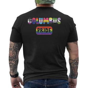 Columbus Gay Pride Lgbt Asexual Bi Lesbian Pan Genderqueer Mens Back Print T-shirt | Mazezy
