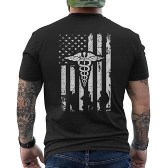 Combat Medic Us Flags Usa American Military Men's T-shirt Back Print | Mazezy DE
