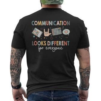 Communication Looks Different For Everyone Autism Awareness Men's T-shirt Back Print - Seseable