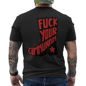 Communist Boot Fuck Your Communism Men's T-shirt Back Print | Mazezy