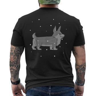 Constellation Corgi Dog Mens Back Print T-shirt | Mazezy