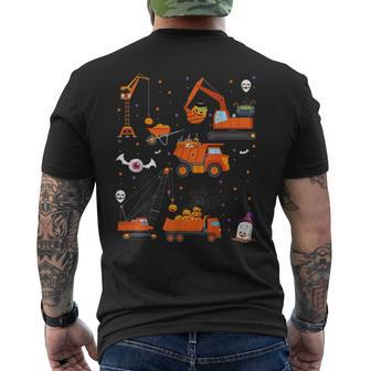 Construction Vehicle Halloween Crane Truck Pumpkin Halloween Men's T-shirt Back Print
