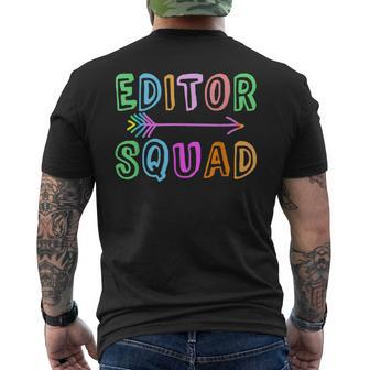 Content Editing Staff Team Yearbook Crew Author Editor Squad Men's T-shirt Back Print | Mazezy